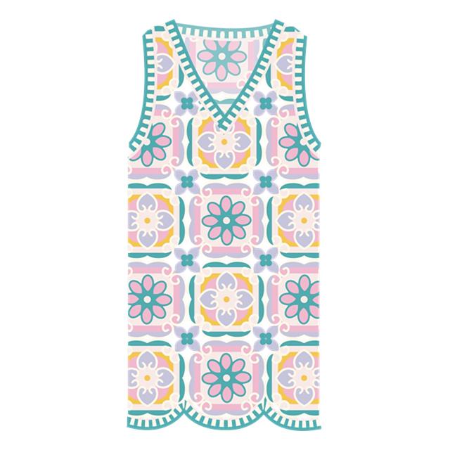 Ancient and Modern Lotus Motif Vest Crochet Kit
