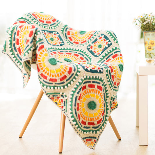 Couverture marocaine en mosaïque au crochet