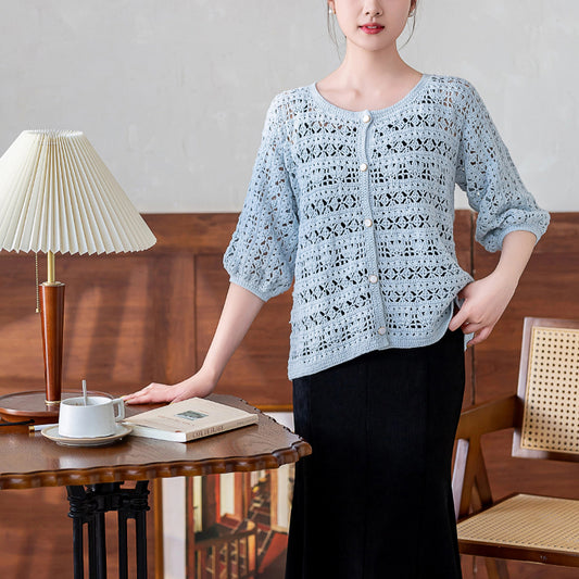 Blue Orchid Cardigan Crochet Pattern