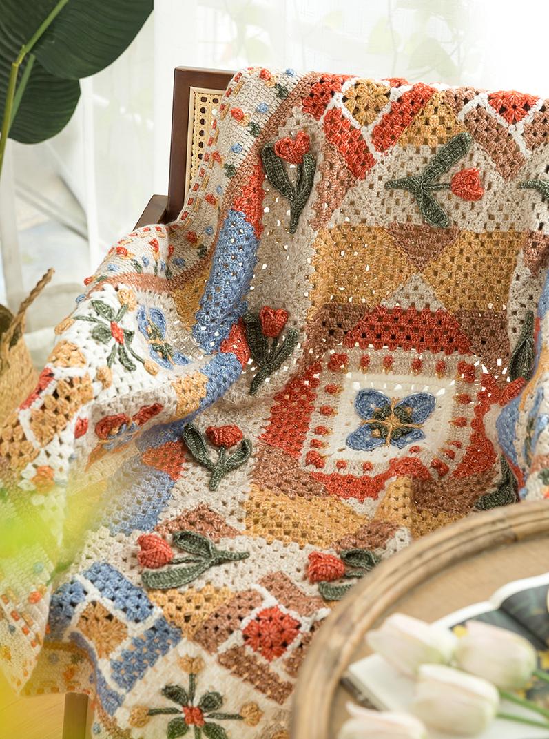 Tulip and Windmill Blanket Crochet Digital Pattern