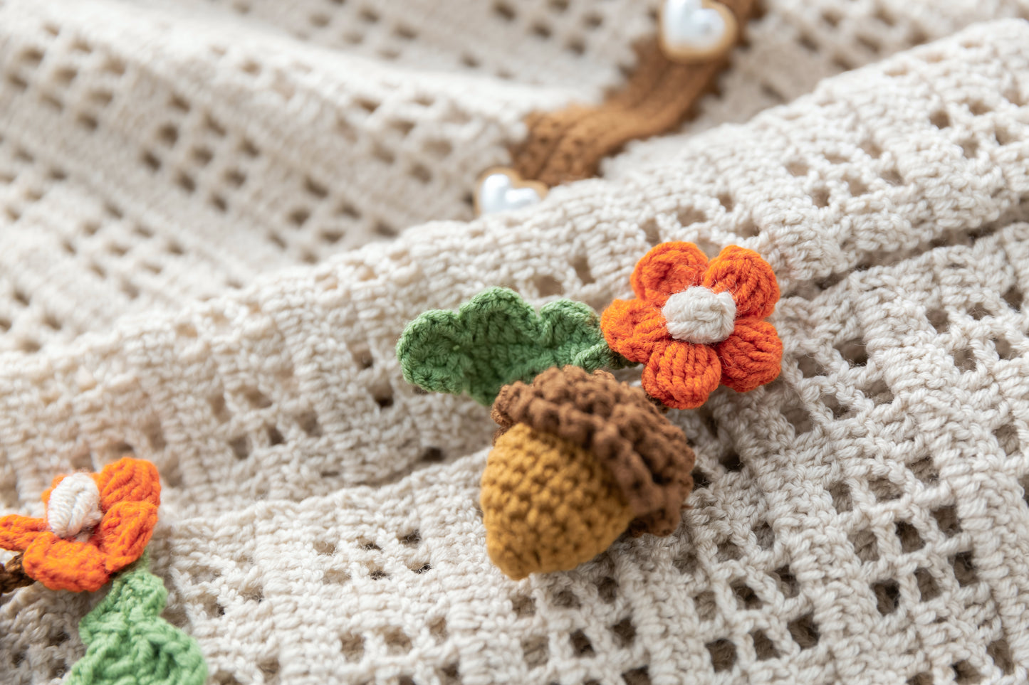 Acorn Strawberry Cardigan Crochet Pattern