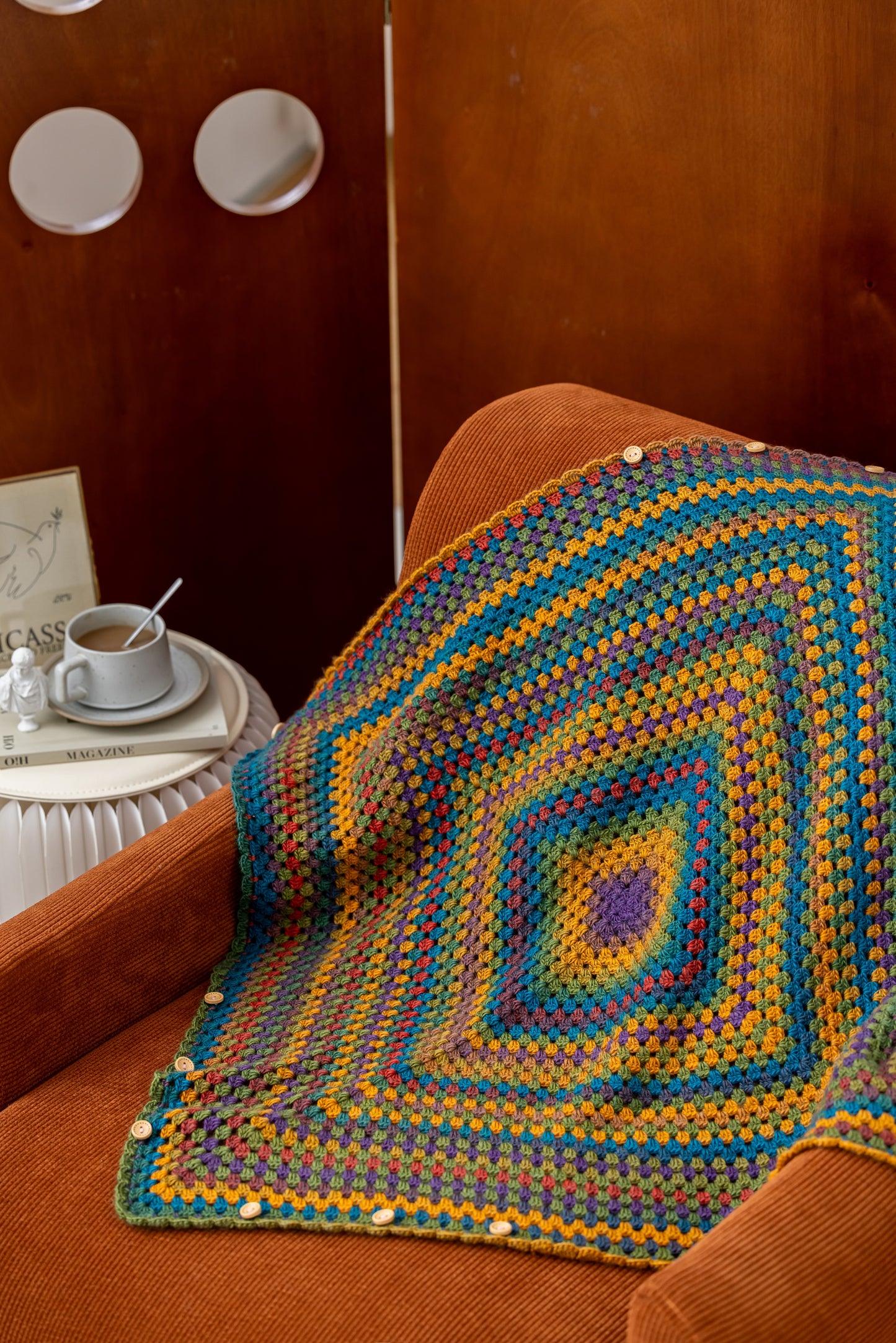 Grannysquare Pillow Blanket Crochet Pattern