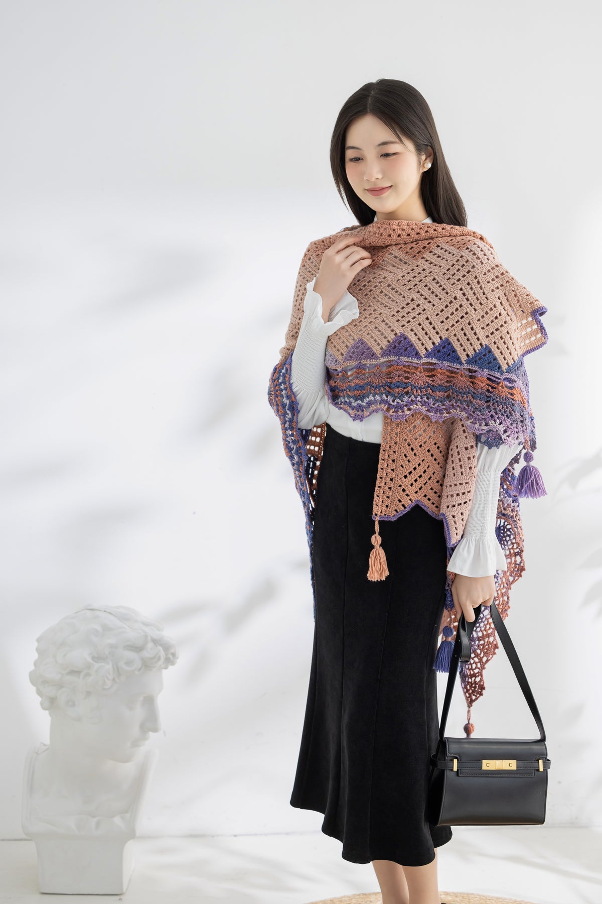 Windowpane Shawl Crochet Kit