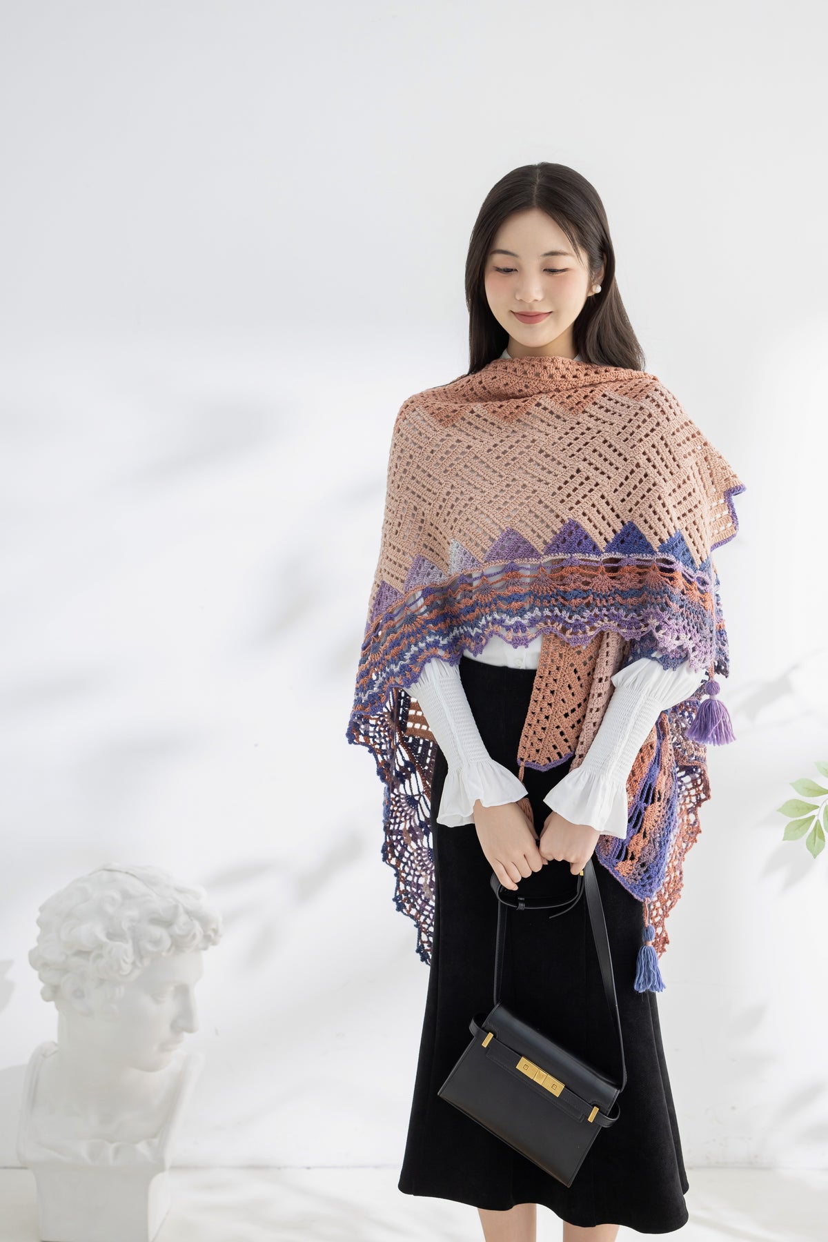 Windowpane Shawl Crochet Kit