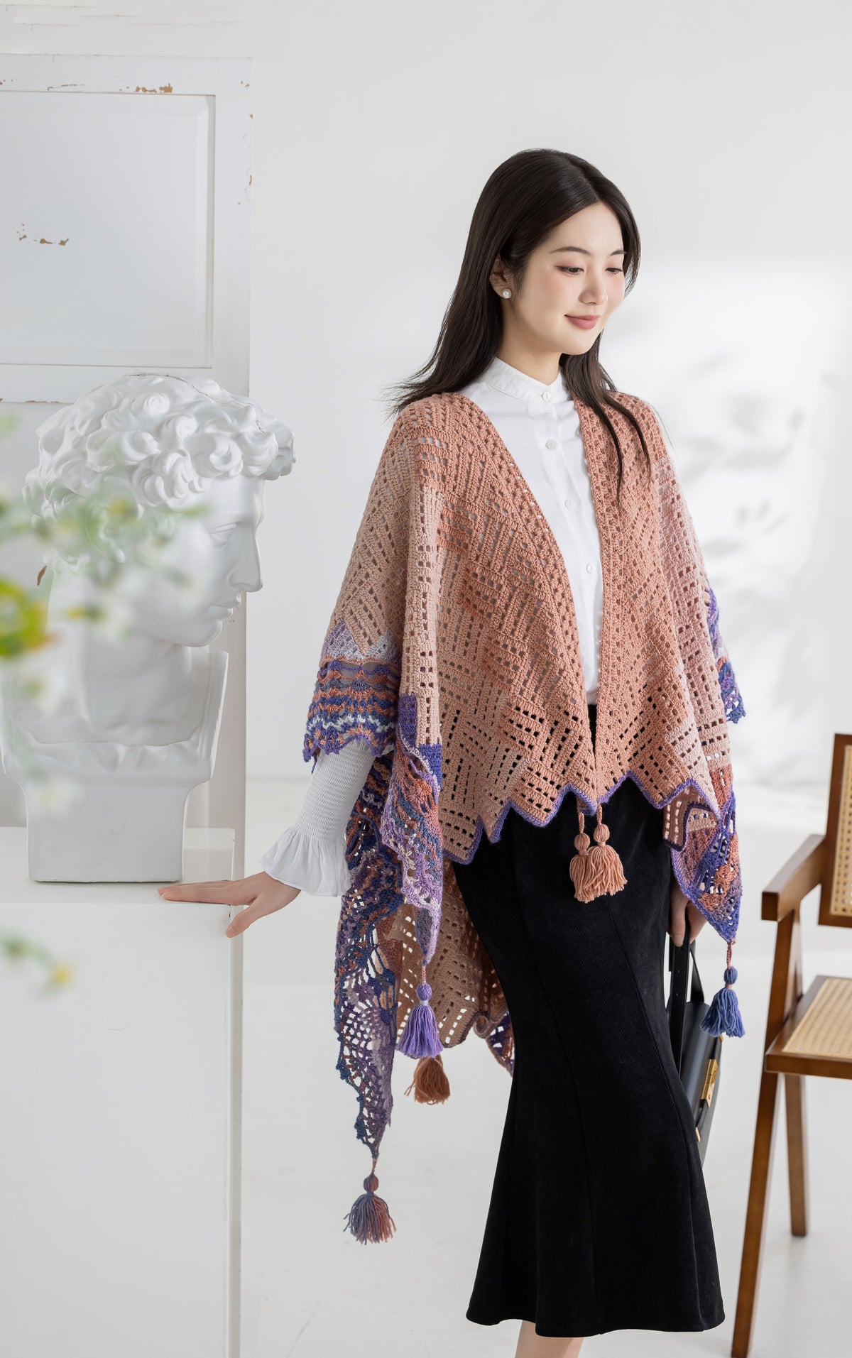 Windowpane Shawl Crochet Kit