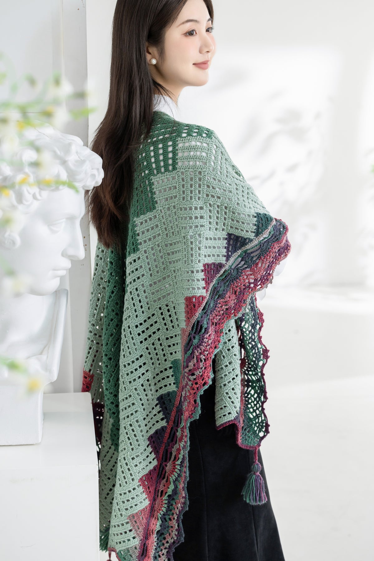 Windowpane Shawl Crochet Kit