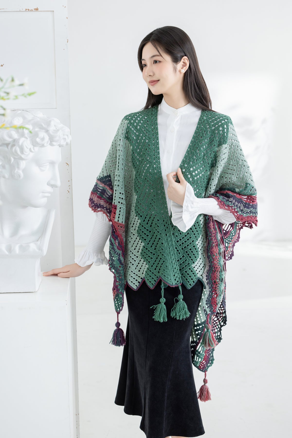 Windowpane Shawl Crochet Kit