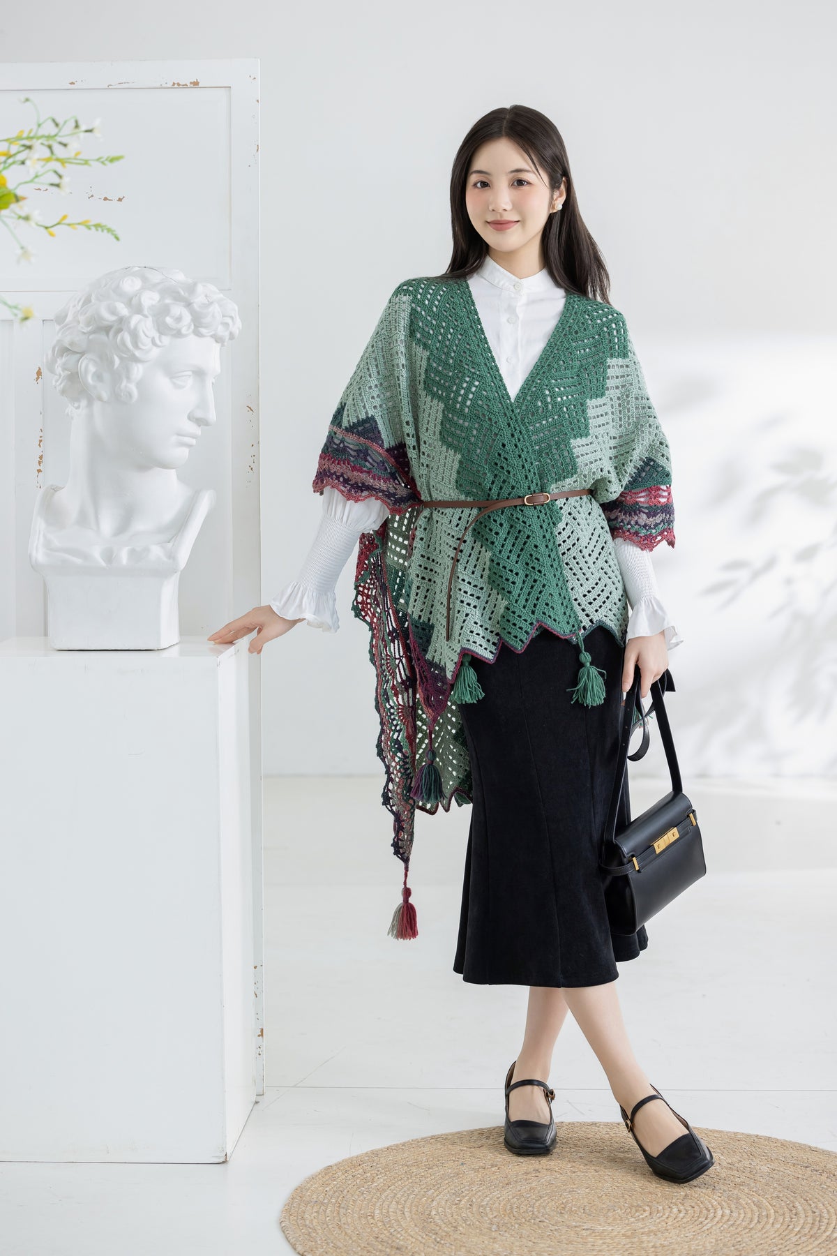 Windowpane Shawl Crochet Kit