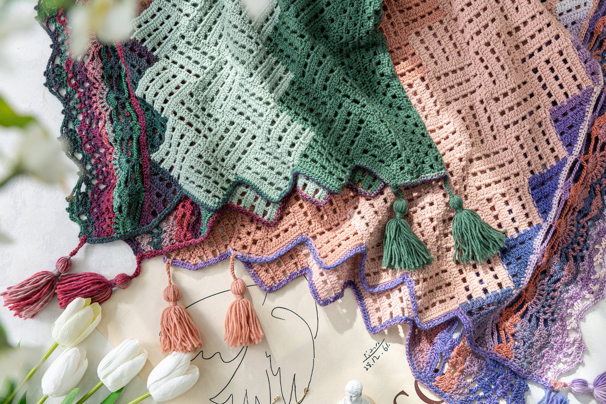 Windowpane Shawl Crochet Kit
