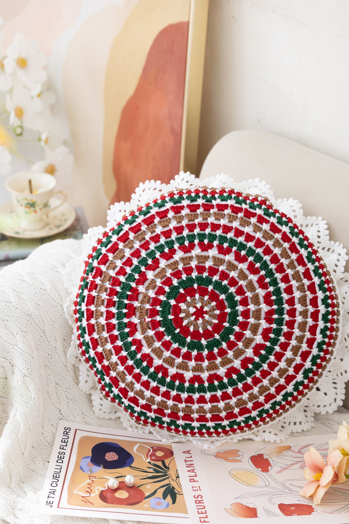 Rose Bear Hug Pillow Crochet Pattern