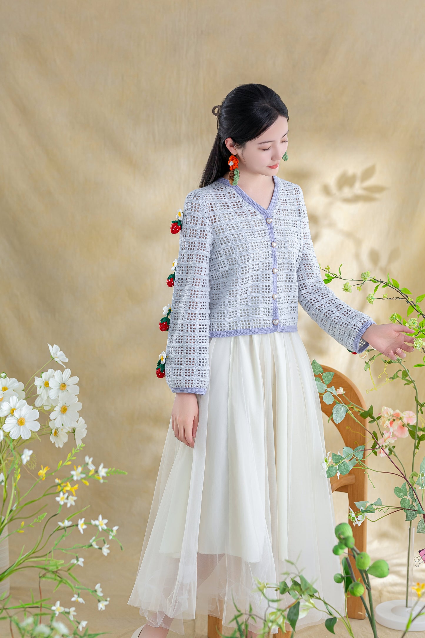 Acorn Strawberry Cardigan Crochet Pattern