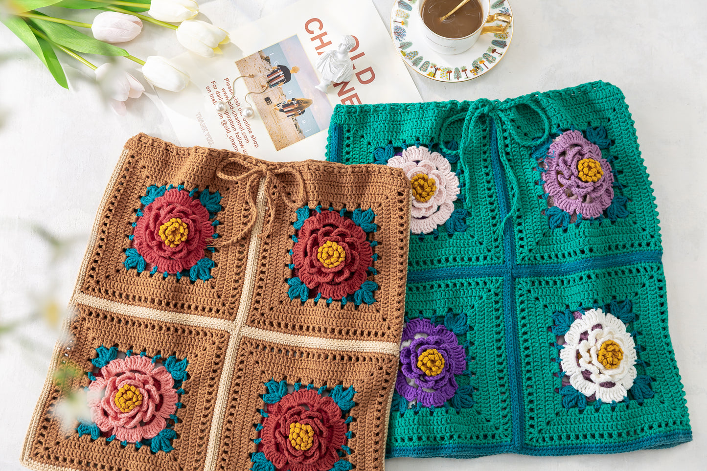 Peony Set Crochet Pattern