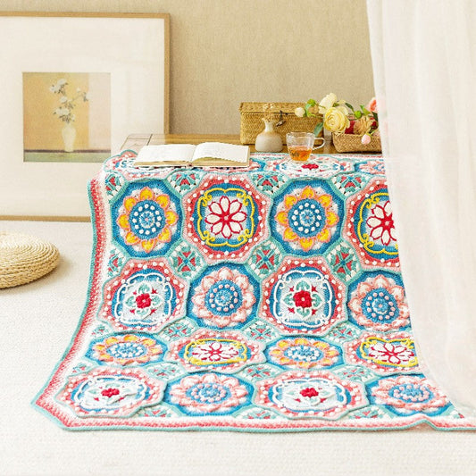Ruyi Lotus Blanket Crochet Yarn Kit | Susan's Family Crochet Kit for Beginners
