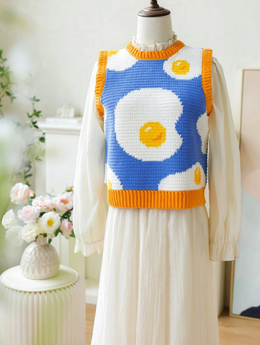 Fried Egg Vest Crochet Pattern