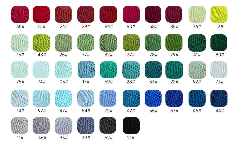 Coton peigné 4 fils, 1 paquet : 60 fils de coton et 40 fils d'acrylique | La famille de Susan