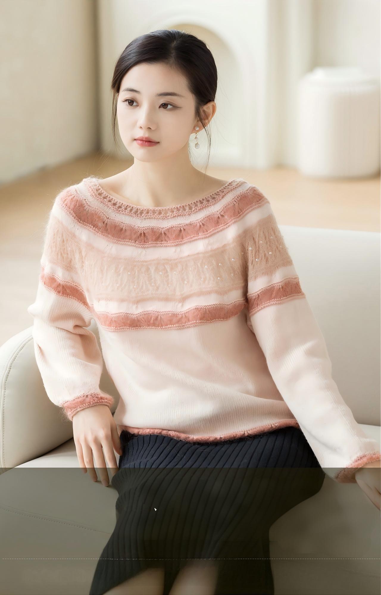 Sequin Feather Knit Pattern