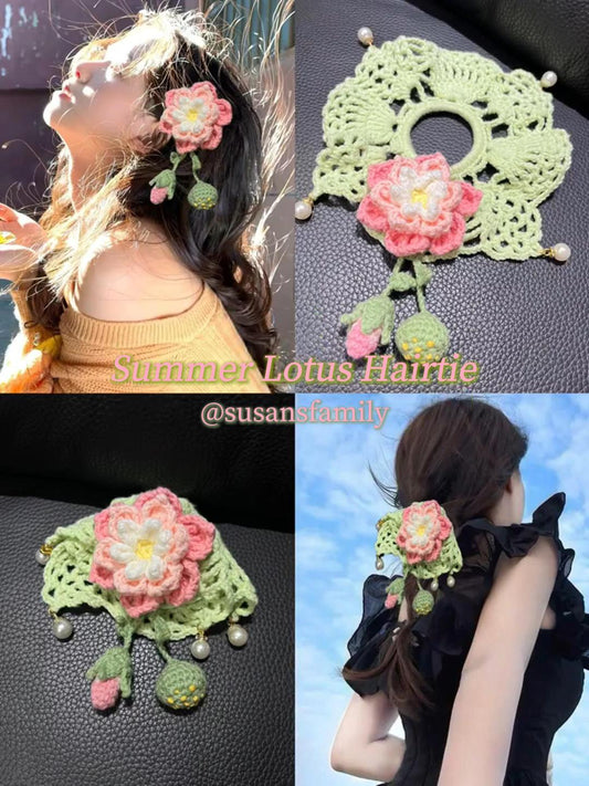 Summer Lotus Hairtie Crochet Yarn Pack