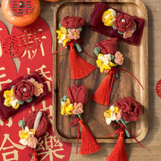 Chinese Wedding Brooch Set Crochet Pattern