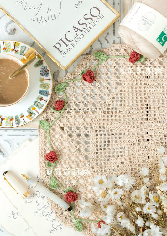 Rose Lace Doily | Crochet Chart Pattern | Limited Written Instructions