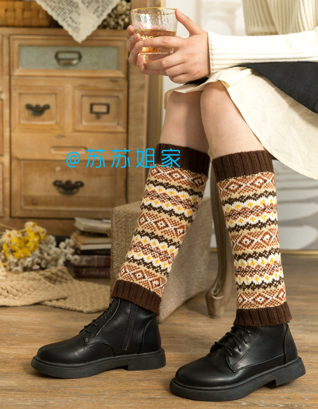 Fair Isle Knee-High Sock Knit Pattern