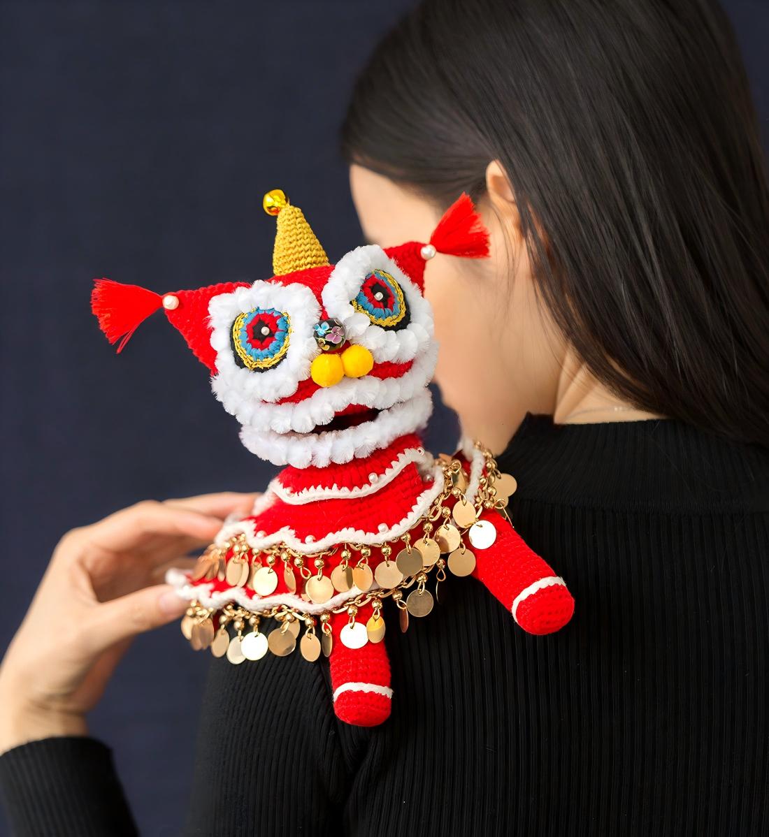 Lion Dance Hand Puppet Crochet Pattern