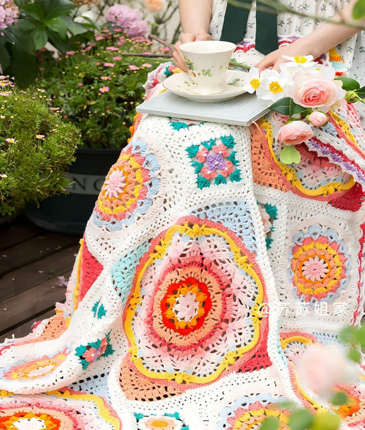 Dreamcatcher Garden Throw Crochet Pattern