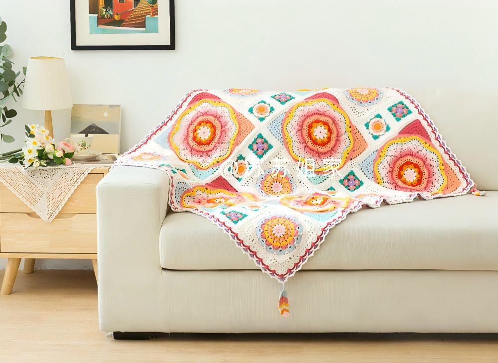 Dreamcatcher Garden Throw Crochet Pattern
